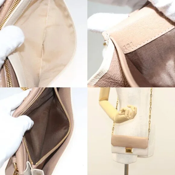 Miu Miu Chain Wallet Leather Pink Gold Auth am8441 - Picture 14 of 15